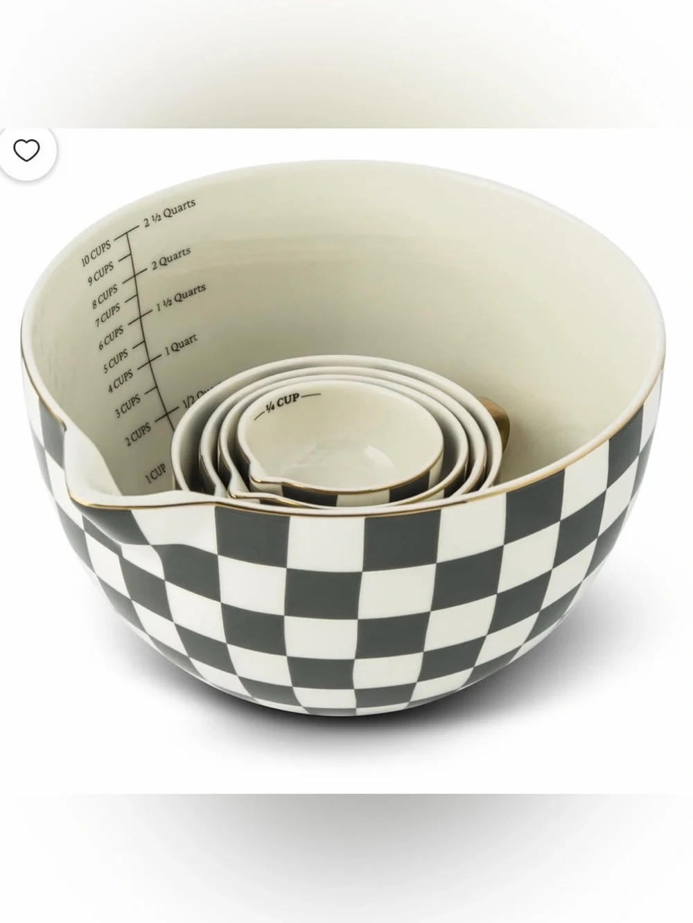 Thyme & Table 5-Piece Checkered Batter Bowl & Measuring Cup Set